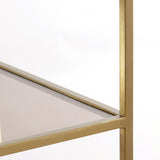Light & Living Mariki Standing Shelving Unit in Light Gold and Brown Glass