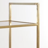 Light & Living Mariki Standing Shelving Unit in Light Gold and Brown Glass