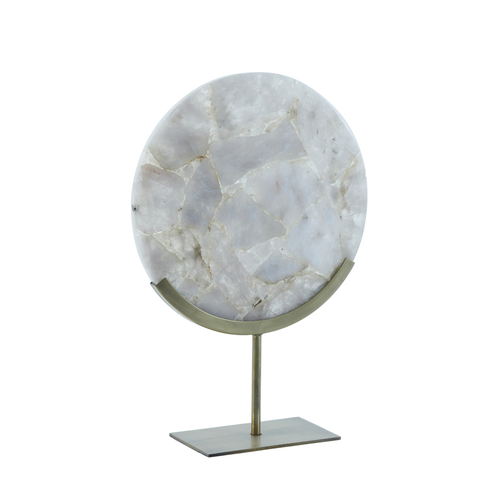 Light & Living Gouya Sculpture in Grey Agate and Antique Bronze