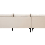Alora 3 Seater Chaise Sofa - Cream - Left Facing