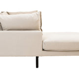 Alora 3 Seater Chaise Sofa - Cream - Left Facing