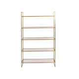 Light & Living Mariki Standing Shelving Unit in Light Gold and Brown Glass
