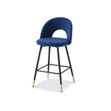 Berkeley Designs Hoxton Bar Stool In Blue Velvet