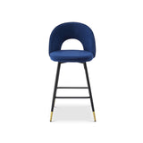 Berkeley Designs Hoxton Bar Stool In Blue Velvet
