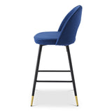 Berkeley Designs Hoxton Bar Stool In Blue Velvet
