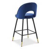 Berkeley Designs Hoxton Bar Stool In Blue Velvet