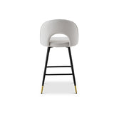 Berkeley Designs Hoxton Bar Stool In Light Grey Velvet