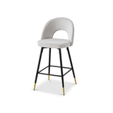 Berkeley Designs Hoxton Bar Stool In Light Grey Velvet