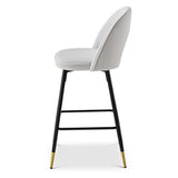 Berkeley Designs Hoxton Bar Stool In Light Grey Velvet