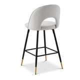 Berkeley Designs Hoxton Bar Stool In Light Grey Velvet