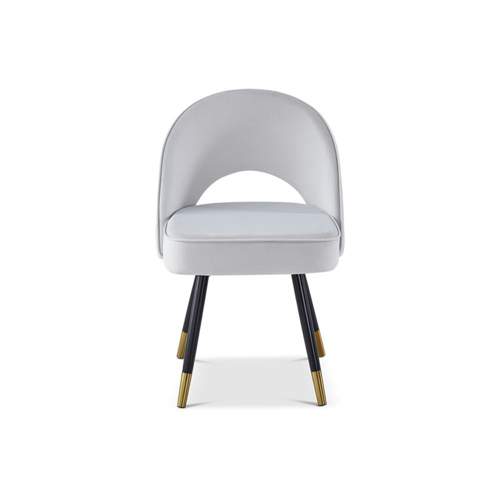 Berkeley Designs Hoxton Dining Chair in Light Grey Velvet – Set of 2