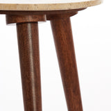 Light & Living Romano Coffee Table in Wood and Travertine - Large