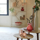 Light & Living Romano Coffee Table in Wood and Travertine - Large