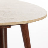 Light & Living Romano Coffee Table in Wood and Travertine - Large