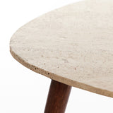 Light & Living Romano Coffee Table in Wood and Travertine - Large