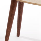 Light & Living Romano Coffee Table in Wood and Travertine - Large