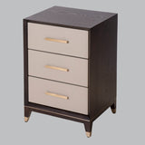 Livingsley Cairo Bedside Table – Chocolate and Ceramic Grey