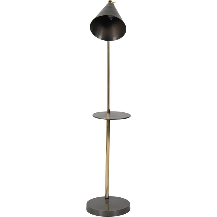 Libra Interiors Amelie Floor Lamp in Satin Grey and Brass