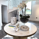 Liang & Eimil Camden Large Dining Table in Creamy White Marble & Brass - Medium