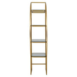 Caterina Left Half-moon Shelving Unit – Gold Finish