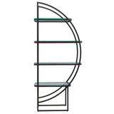 Caterina Right Half-moon Shelving Unit – Black Finish