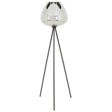 Light & Living Mayson Floor Lamp in Matt Black and Smoked Grey Glass