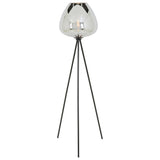 Light & Living Mayson Floor Lamp in Matt Black and Smoked Grey Glass