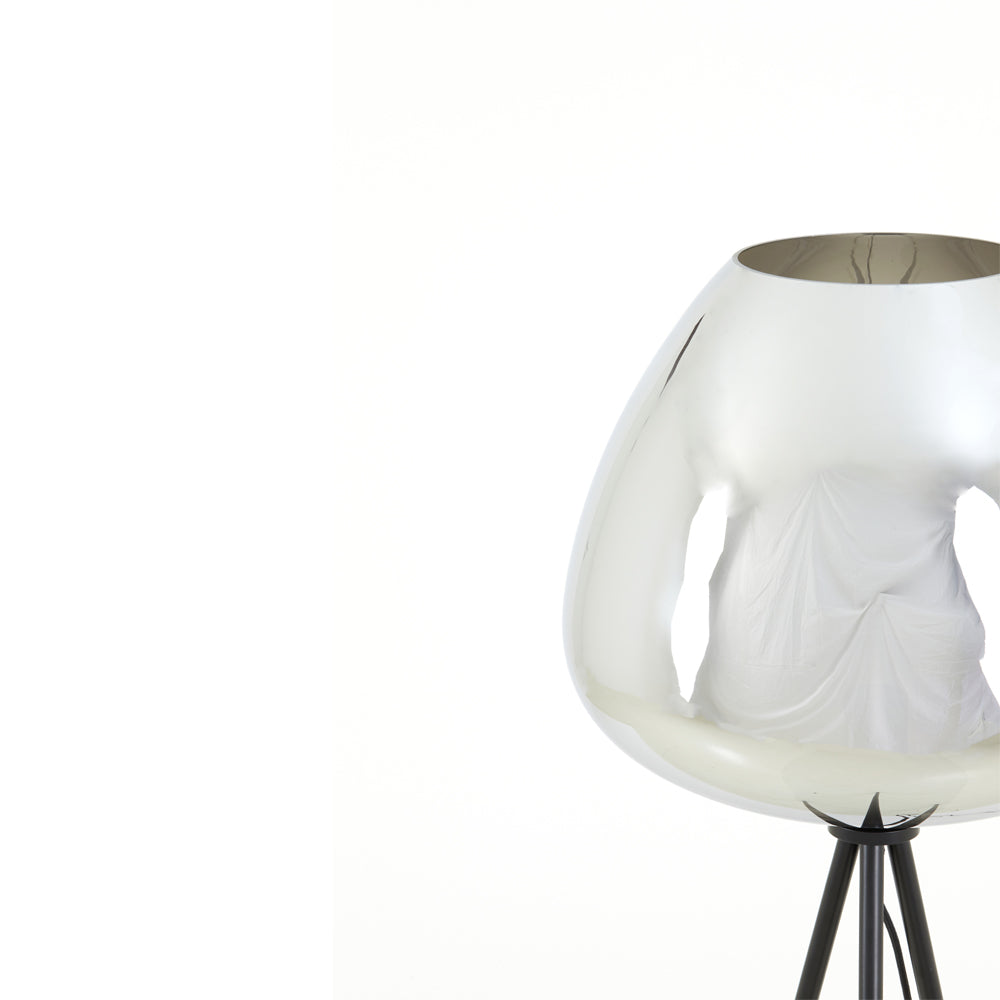 Light & Living Mayson Floor Lamp in Matt Black and Smoked Grey Glass