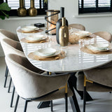 Richmond Interiors Trocadero Dining Table in White Marble