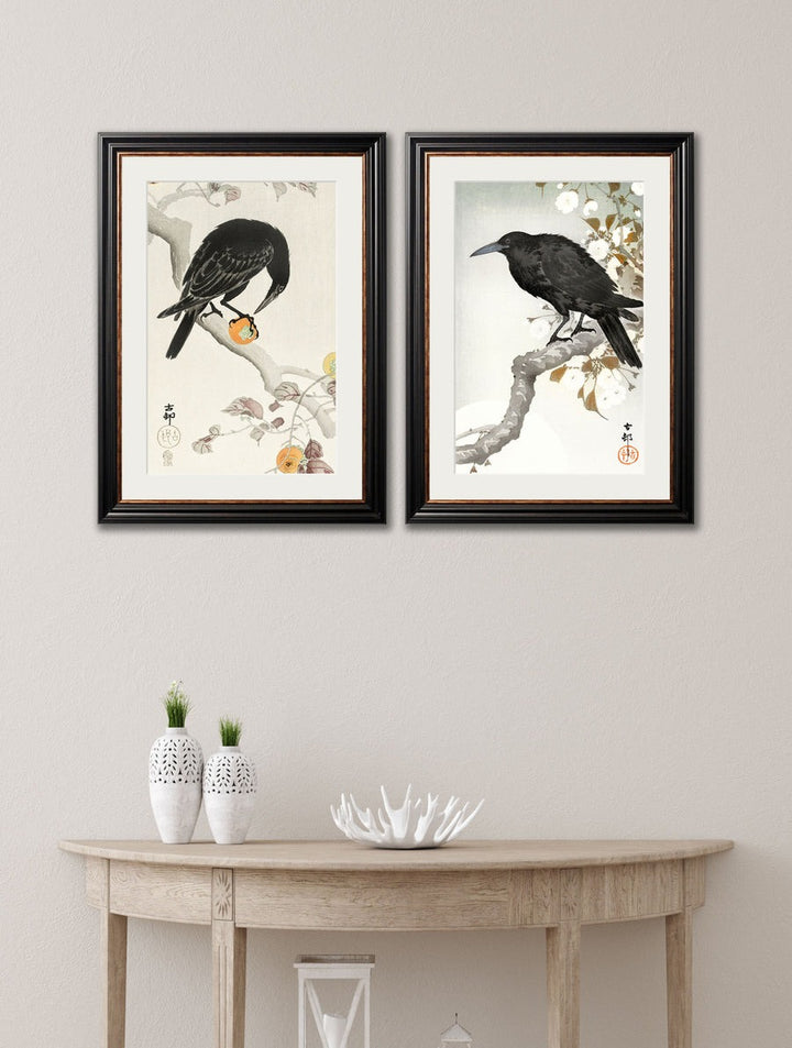 Crows by Ohara Koson – York Slim Framed Print