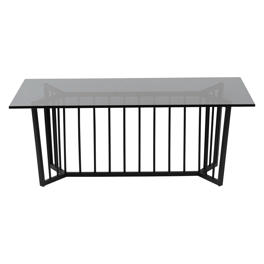 Libra Interiors Abington Coffee Table with Black Frame and Tinted Glass