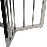 Libra Interiors Abington Coffee Table with Stainless Steel Frame and Clear Glass