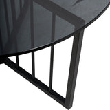 Libra Interiors Abington Round Coffee Table with Black Frame and Tinted Glass