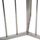 Libra Interiors Abington Round Coffee Table with Stainless Steel Frame and Clear Glass