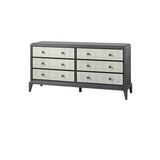 Eccotrading Astoria 6 Drawer Chest – Graphite Grey and Faux Shagreen