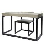 Eccotrading Compact Desk and Chair - French Grey Leather