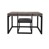 Eccotrading Compact Desk and Chair - Grey Shagreen Leather