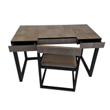 Eccotrading Compact Desk and Chair - Grey Shagreen Leather