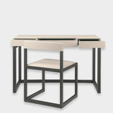 Eccotrading Compact Desk and Chair - Woven Pumice Leather