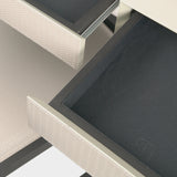 Eccotrading Compact Desk and Chair - Woven Pumice Leather