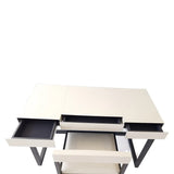 Eccotrading Compact Desk and Chair - Woven Pumice Leather