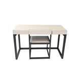 Eccotrading Compact Desk and Chair - Woven Pumice Leather