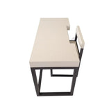 Eccotrading Compact Desk and Chair - Woven Pumice Leather