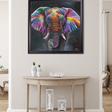 Elephant Print 'Wisdom' by Amy Ansell - Black Square Frame