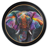 Elephant Print 'Wisdom' by Amy Ansell - Oxford Round Frame