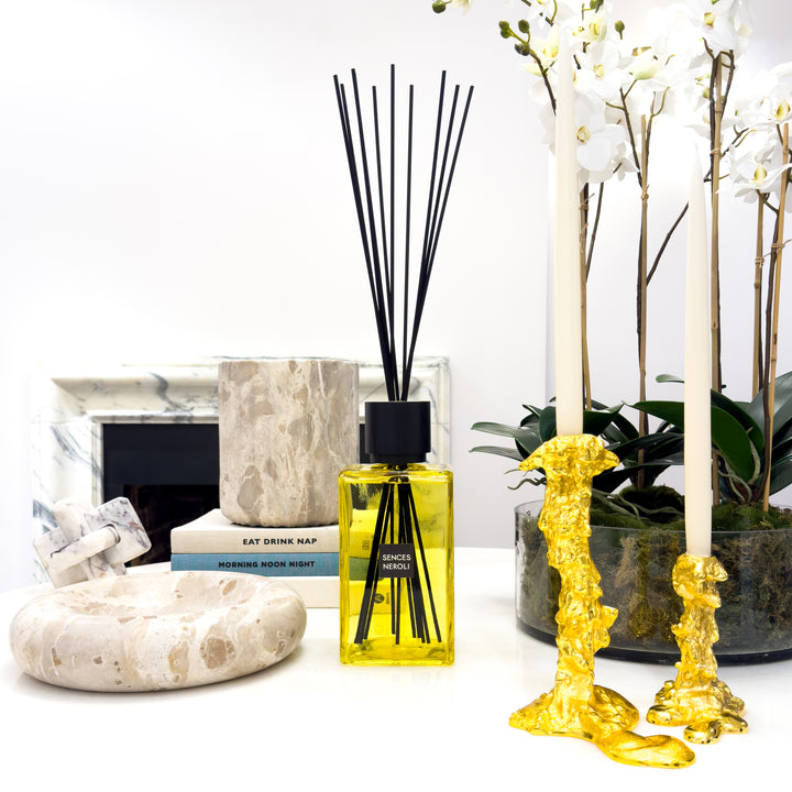 Enormous Amora Neroli Reed Diffuser with Yellow Glass Bottle
