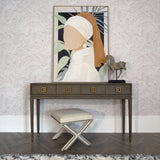 Fernsby Squares Console Table with Oak and Brass