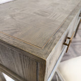 Fernsby Squares Console Table with Oak and Brass