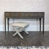 Fernsby Squares Console Table with Oak and Brass