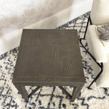 Fernsby Squares Side Table with Oak and Brass